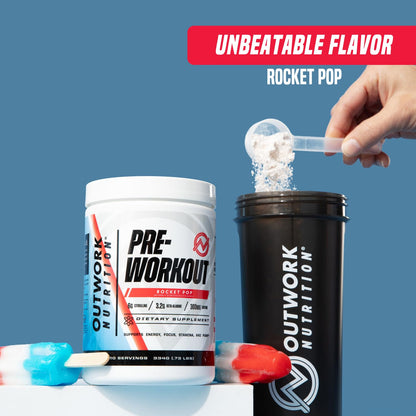 Outwork Nutrition Preworkout for Men & Women - Nootropic Pre Workout Without Creatine, Pre-Workout Powder with Taurine Rhodiola Citrulline Malate Beta Alanine Caffeine (Tropical Candy)