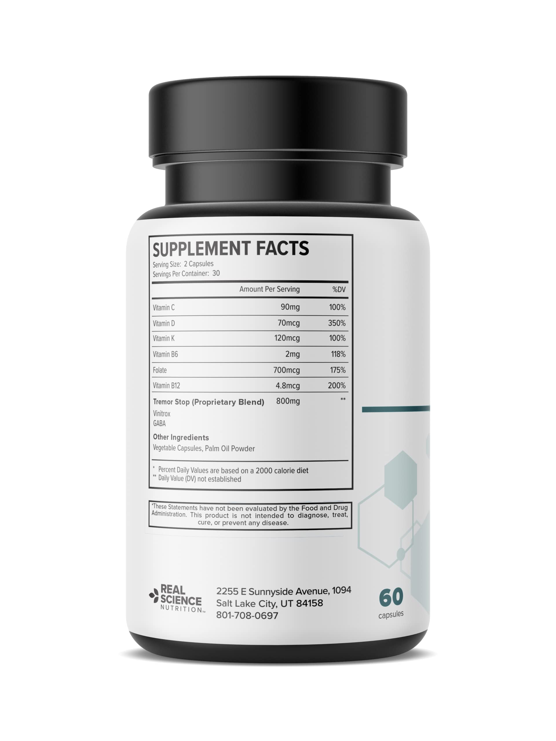 Real Science Tardivex All Natural Nerve Support Supplement for Neurological Balance - Includes Vinitrox, GABA & Essential Vitamins for Controlled Movement & Coordination - Made in USA, 60 Caps Real Science Nutrition buy australia supplements