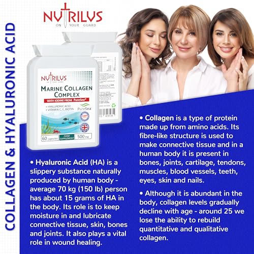 Marine Collagen Complex 60 Capsules 500mg with PureSea Seaweed Providing Iodine Nutrilus buy australia supplements