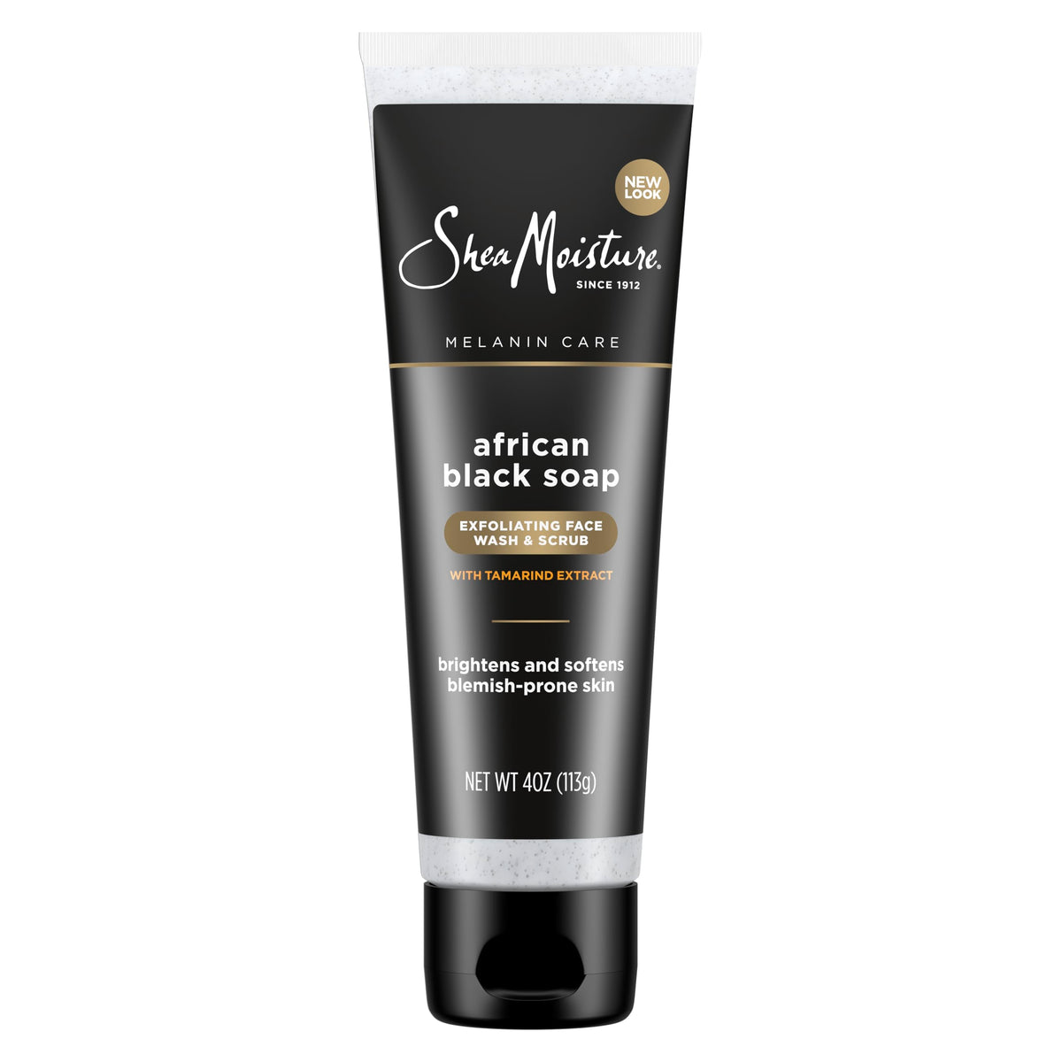 Sheamoisture Facial Wash and Scrub for Blemish Prone Skin African Black Soap to Clarify Skin 4 oz Shea Moisture