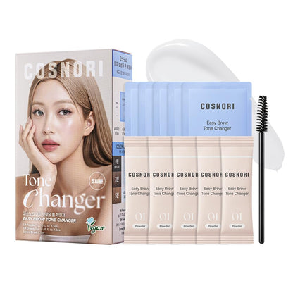 COSNORI Easy Brow Tone Changer – Korean Brow Bleach Kit, Gentle Lightening Formula for Soft, Natural Look – Easy At-Home Application, Quick Results in 2–3 Minutes, 5 Applications COSNORI