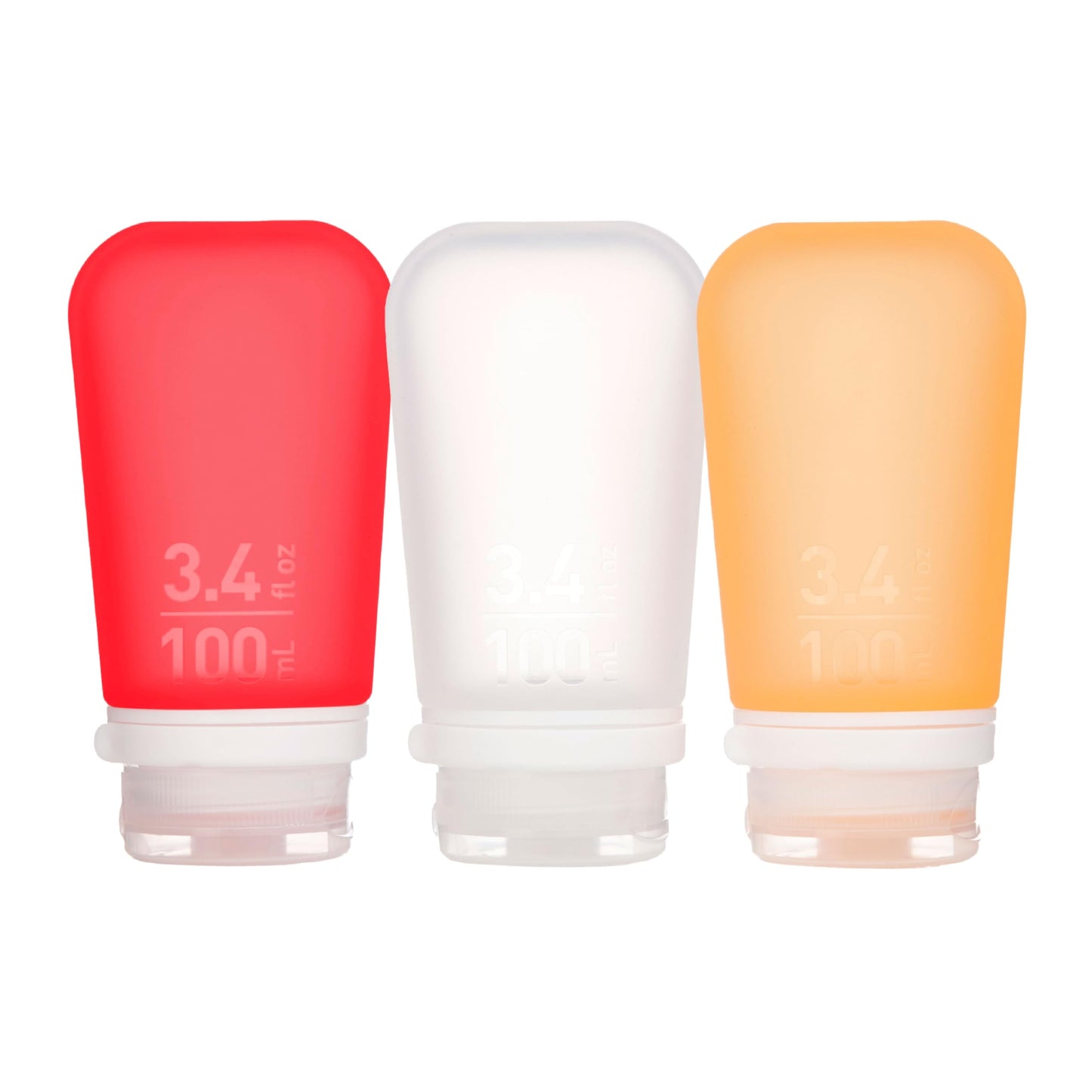 humangear GoToob+ 3-Pack, Large (3.4 fl oz), Clear/Purple/Teal | Refillable & Leak-Proof Silicone Travel Size Bottles with Locking Cap for Toiletries, Camping & TSA Carry-On Gsupps Australia