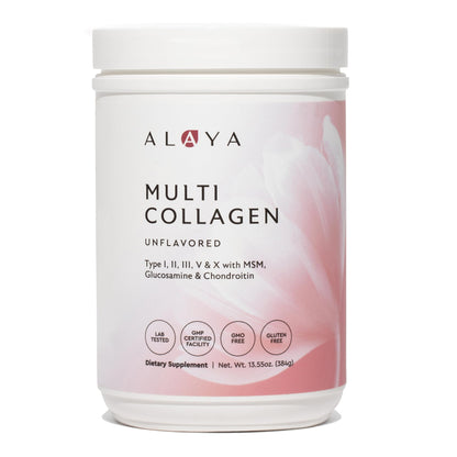 Alaya Multi Collagen Powder - Type I, II, III, V, X Hydrolyzed Collagen Peptides Protein Powder Supplement with MSM Alaya Naturals