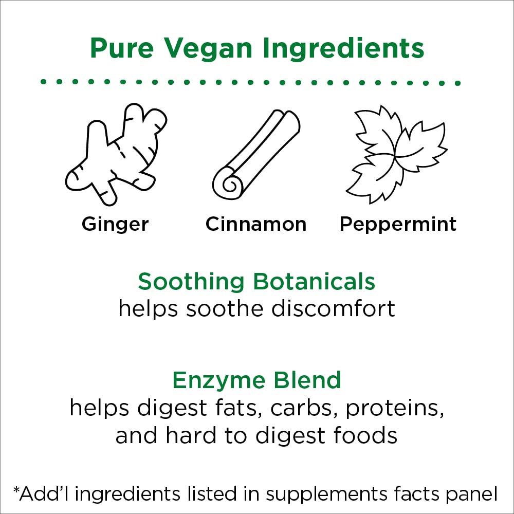 nbpure Vegan Digestive Enzyme Complex – Daily Bloating, Gas, & Food Digestive Support for Women & Men – 12 Enzymes & 3 Herbs – Lactase, Protease, Lipase nbpure