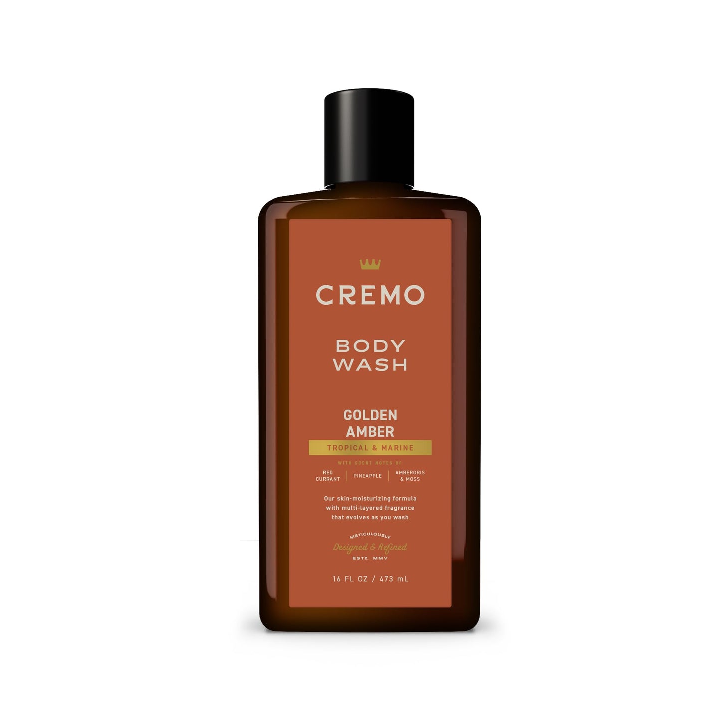 Cremo Body Wash for Men, Rich-Lathering Golden Amber, 16 Fl Oz Cremo