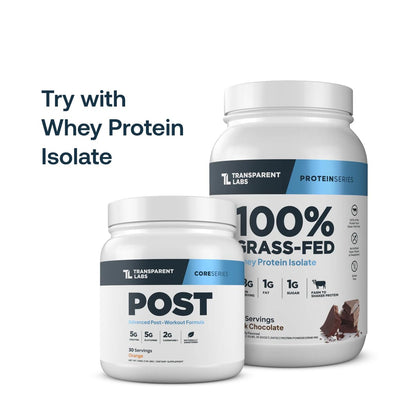 Transparent Labs Post - Post-Workout Recovery Muscle Builder with L-Glutamine, Beta-Alanine and BetaPure Betaine Anhydrous for Muscle Recovery and Muscle Building - 30 Servings, Strawberry Lemonade