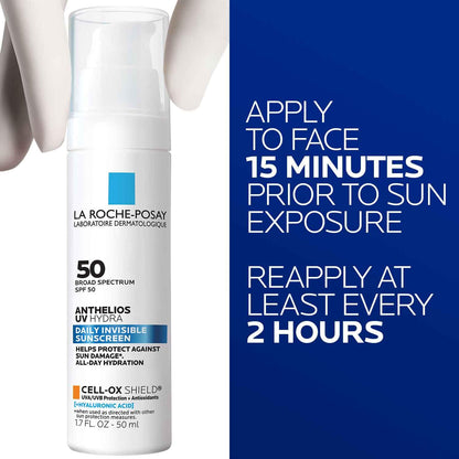 La Roche-Posay Anthelios UV Hydra Sunscreen, Hyaluronic Acid SPF 50 1.7oz La Roche-Posay