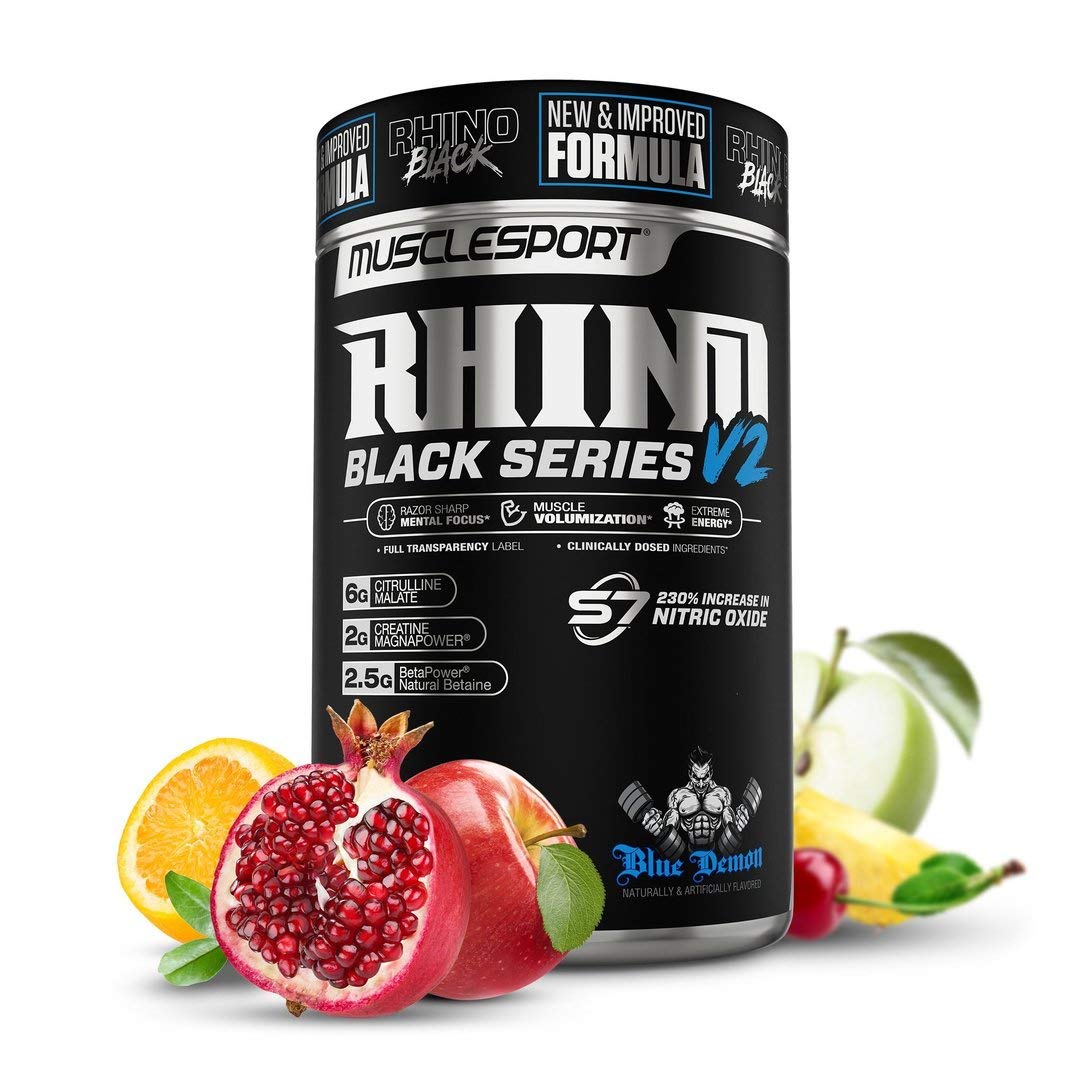 Rhino Black Pre Workout V2 - Preworkout Powder Supplement for Men & Women Musclesport buy australia supplements