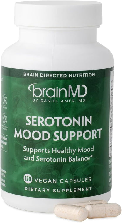 BRAINMD Dr Amen Serotonin Mood Support - 120 Capsules - Supports Healthy Serotonin Balance - Gluten Free - 30 Servings