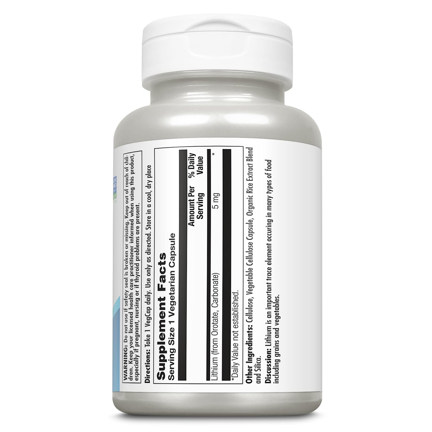 KAL Lithium Orotate 5mg, Low Dose Lithium Supplement for General Wellness Mood Support, Highly Bioavailable, Vegan, 60-Day Guarantee, KAL
