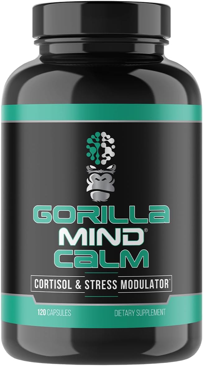 Gorilla Mind Calm (120 Capsules) - Potent Relaxation & Stress Reduction | Cortisol & Stress Modulator | Enhanced Recovery