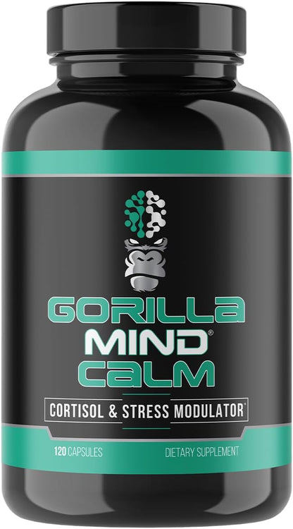 Gorilla Mind Calm (120 Capsules) - Potent Relaxation & Stress Reduction | Cortisol & Stress Modulator | Enhanced Recovery