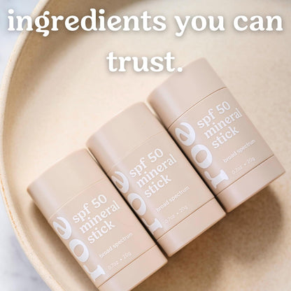Roe Wellness- Mineral Sunscreen Stick SPF 50 Reef Safe Roll-On Clean Ingredients Zinc Oxide Sun Protection | Face & Body UVA & UVB | Great For Kids, Toddlers, Newborns & Adults