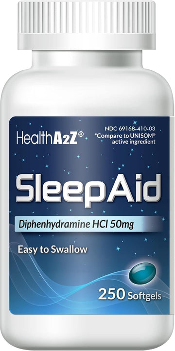 HealthA2Z Sleep Aid, Diphenhydramine Softgels, 50mg, Supports Deeper, Restful Sleeping (250 Counts) HealthA2Z buy australia supplements