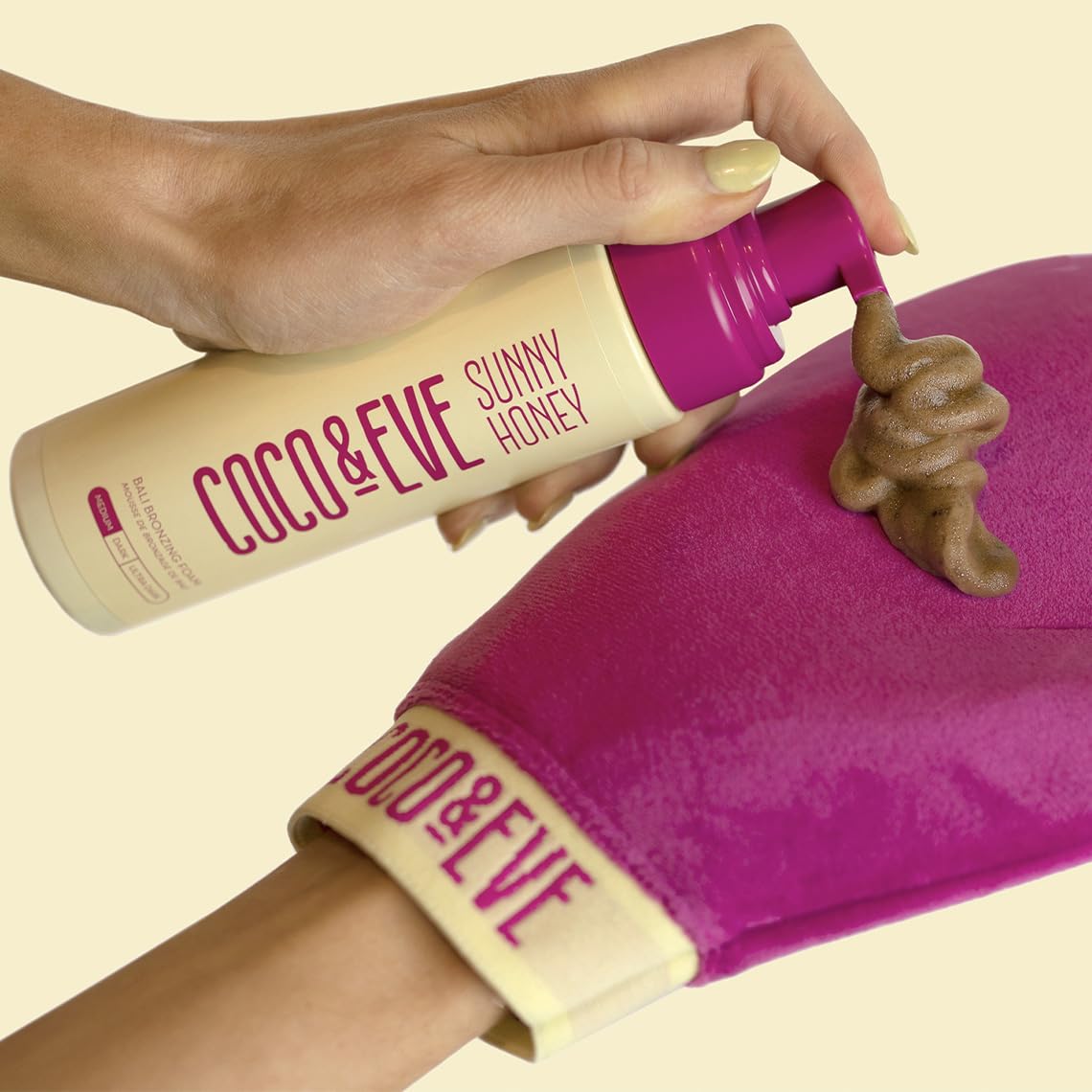 Coco & Eve Self Tanner Foam Kit - (Medium) Streak-Free Sunless Tanning Mousse, Tropically Scented Natural Looking Tan Coco & Eve