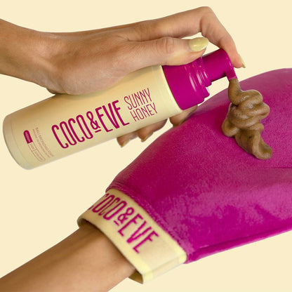 Coco & Eve Self Tanner Foam Kit - (Medium) Streak-Free Sunless Tanning Mousse, Tropically Scented Natural Looking Tan Coco & Eve