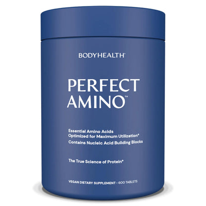 BodyHealth PerfectAmino, Essential Amino Acid with BCAAs + Lysine, Phenylalanine, Threonine, Methionine, Tryptophan, Supplement for Muscle Mass Production, BodyHealth