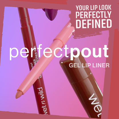 wet n wild Perfect Pout Matte Retractable Gel Lip Liner Pencil, Rich Creamy Long Lasting Color, Well-Defined and Flawless Application, Vegan & Cruelty-Free - Purple Lay Down the Mauves wet n wild