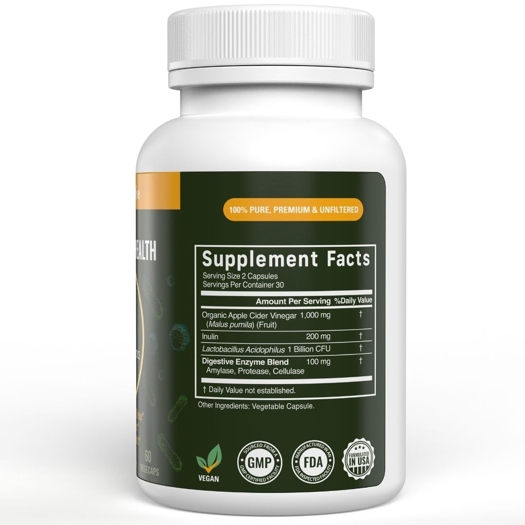 Vital Gut Health 4in1 Formula with Apple Cider Vinegar, Prebiotics & Probiotics, Digestive Enzymes for Strong Immunity Support VITAL NUTRITIVE