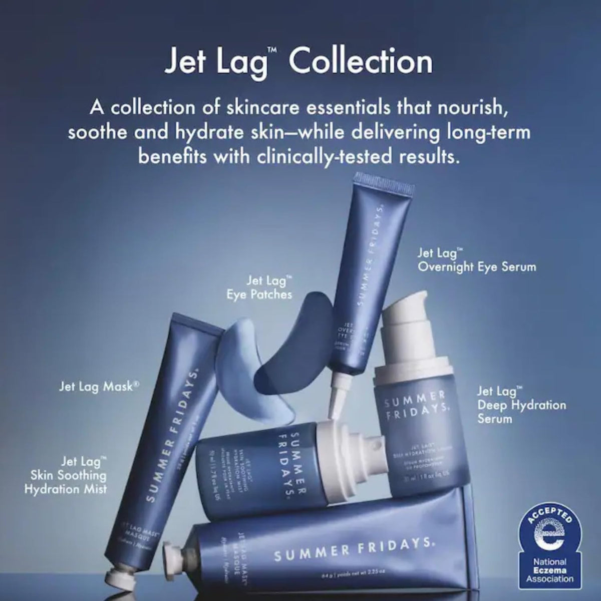 Summer Fridays Jet Lag Hydrating Eye Patches - De-puffing Hydrogel Under Eye Masks with Hyaluronic Acid, Caffeine + Peptides - Soothing + Refreshing At-Home + Travel Skin Care (6 Pairs) Summer Fridays