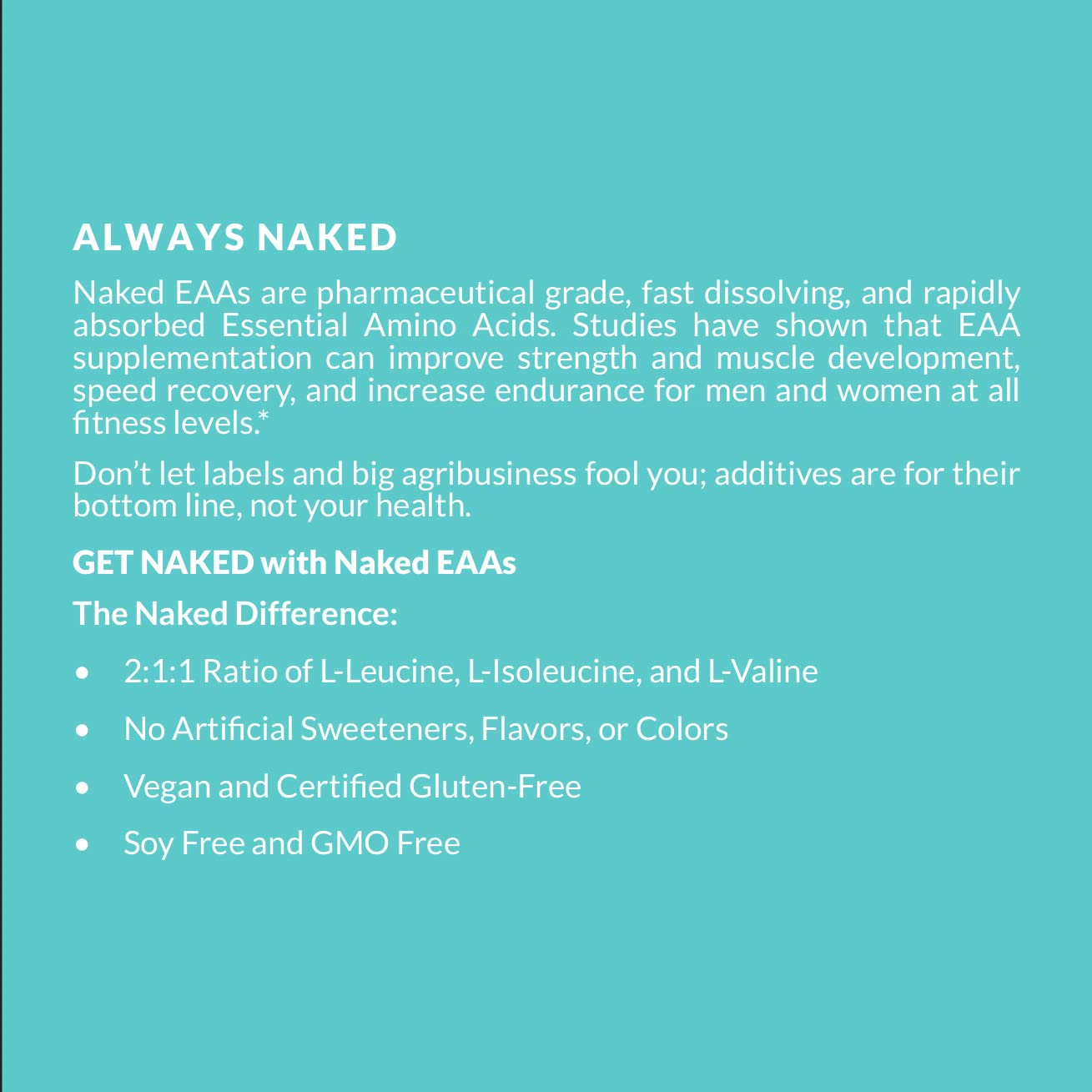 NAKED EAAs Amino Acids Powder - 50 Servings - Vegan Unflavored Essential Amino Acids 500 Grams - Instantized All Natural EAAs Powder Supplement NAKED buy australia supplements
