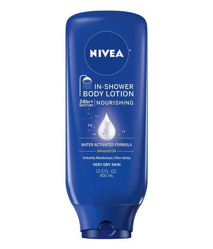 NIVEA Nourishing In Shower Lotion, 24-Hour Body Moisturizer, 13.5 FL OZ NIVEA