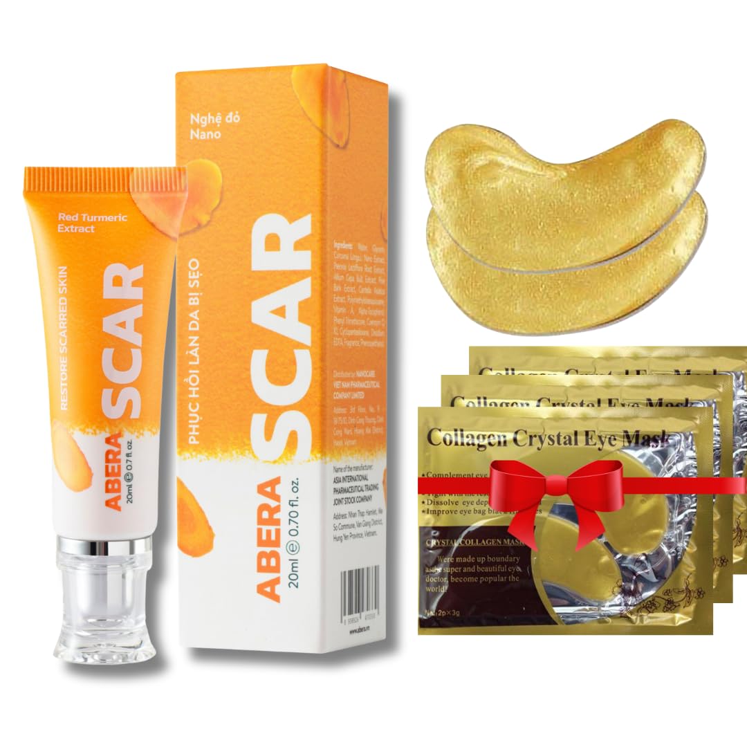 ABERA Scar Removal Cream for Women and Men - Rapid Repair of New Old Scars, Spots, Burns All Natural Treatment with Vitamin E, Alanine, Collagen (1 Box + 3 Eye Patch) ABERA buy australia supplements
