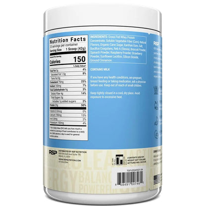 TrueFit High Fiber Protein Powder, Grass-Fed Whey Meal Replacement Shake with Prebiotics, Probiotics, & Organic Superfoods, Keto Friendly, Gluten Free RSP NUTRITION