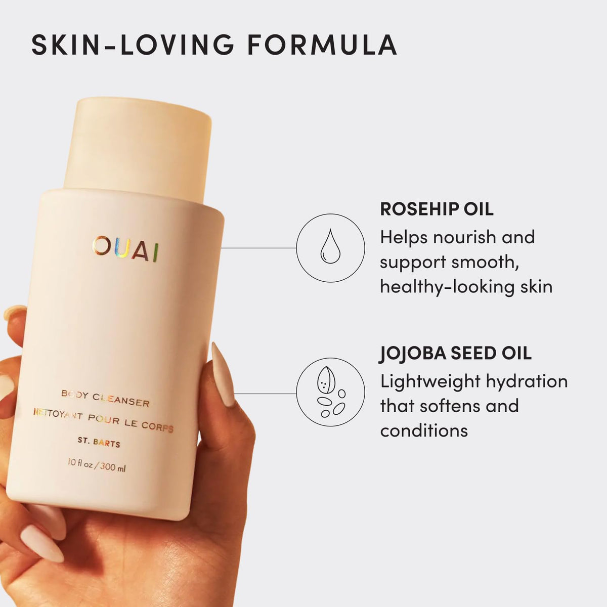 OUAI Body Cleanser - Foaming Body Wash - St. Barts (10 Fl Oz) OUAI