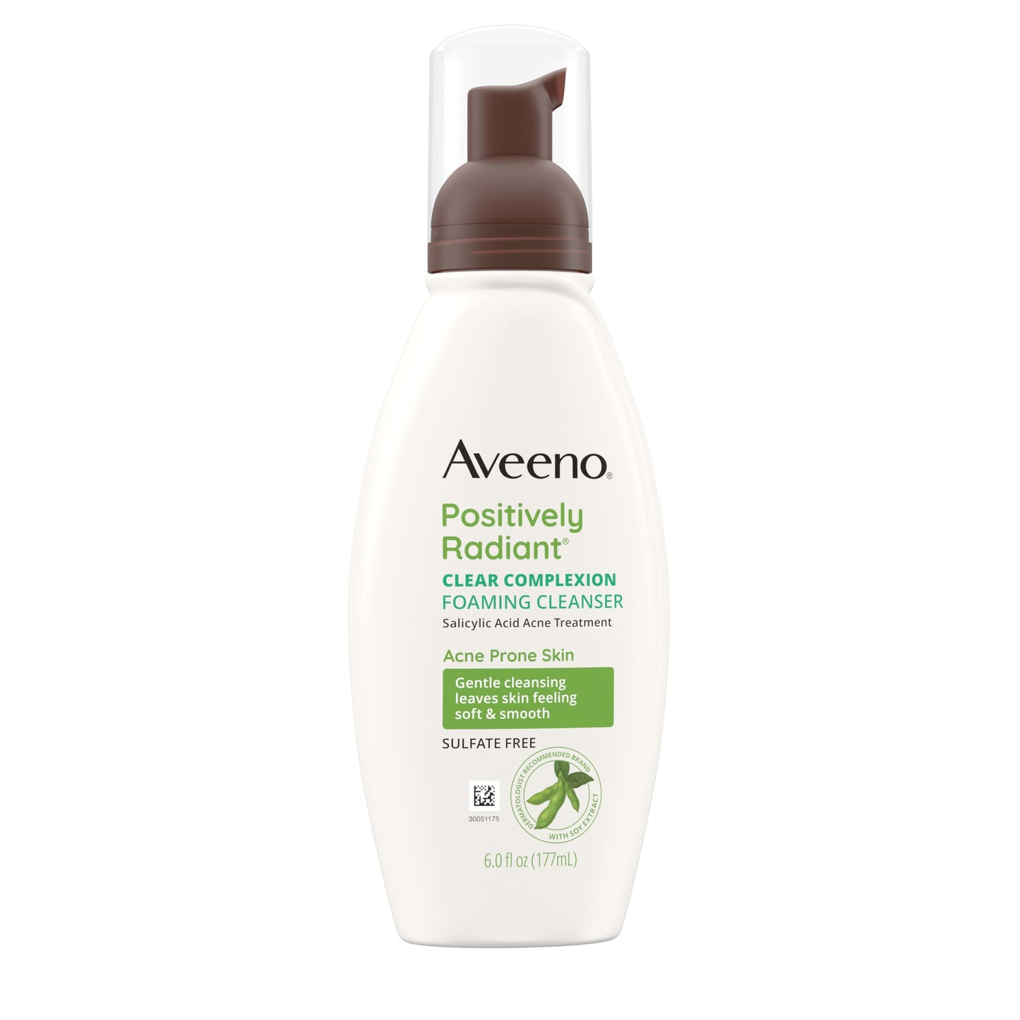 Aveeno Clear Complexion Foaming Oil-Free Facial Cleanser with Soy Extract & 0.5% Salicylic Acid, Acne Treatment Face Aveeno