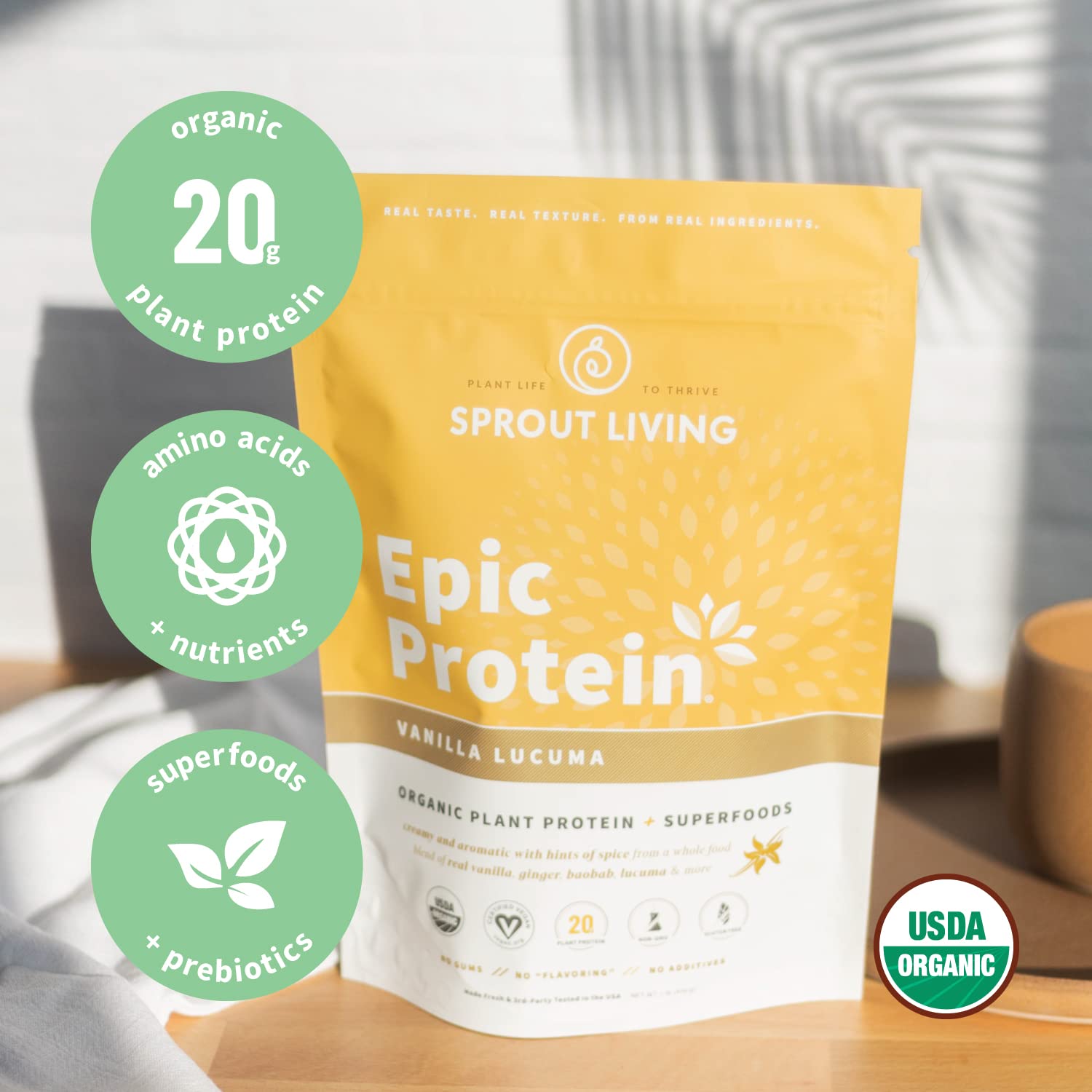 Sprout Living Epic Protein, Plant Based Protein & Superfoods Powder, Vanilla Lucuma Sprout Living buy australia supplements