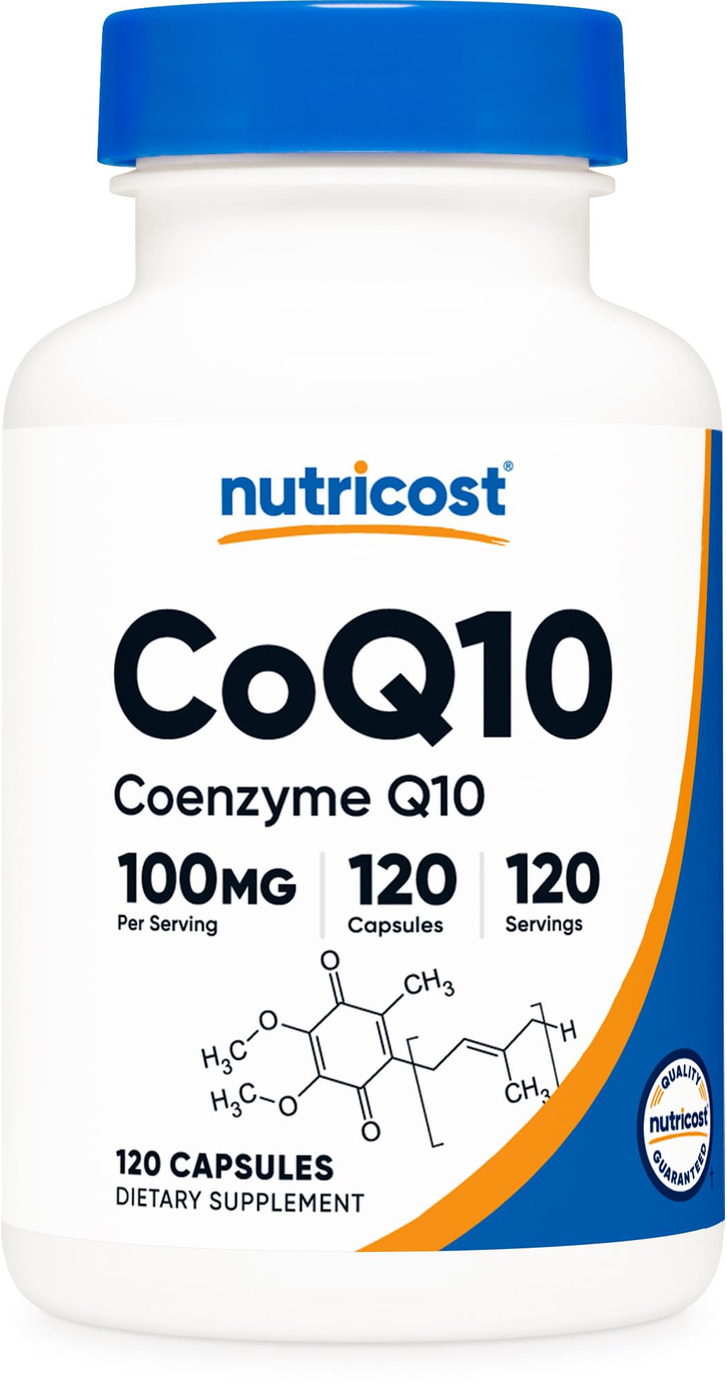 Nutricost CoQ10 100mg, 120 Vegetarian Capsules, 120 Servings - High Absorption, Vegetarian, Non-GMO, Coenzyme Q10 Nutricost