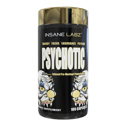 Insane Labz Psychotic Gold, High Stimulant Pre Workout Powder, Extreme Lasting Energy Focus, Pumps and Endurance with Beta Alanine, DMAE Bitartrate, NO Booster (35 Servings, Watermelon)