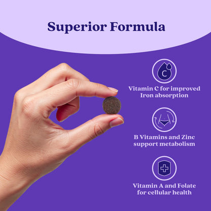 BeLive Iron Gummies - Multivitamin Supplement with Vitamin C, A, B & Zinc, Supports Blood Oxygen, Vegan Iron Supplements for Women, Men & Kids BeLive