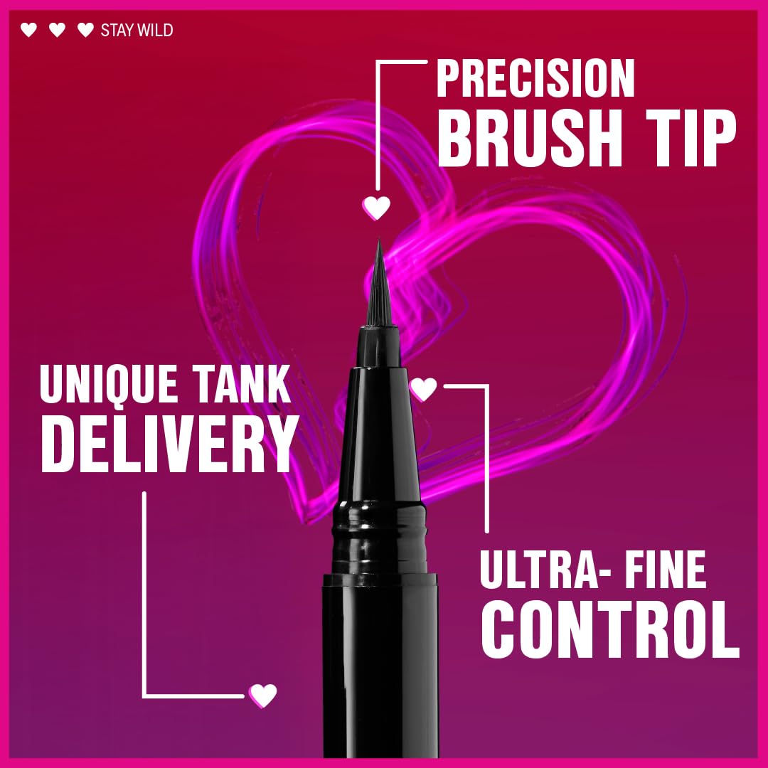 wet n wild Mega Last Breakup Proof Liquid Eyeliner - Ultra-Fine Brush, Waterproof, 16-Hour Long-Lasting Wear- Cruelty-Free & Vegan - Black wet n wild