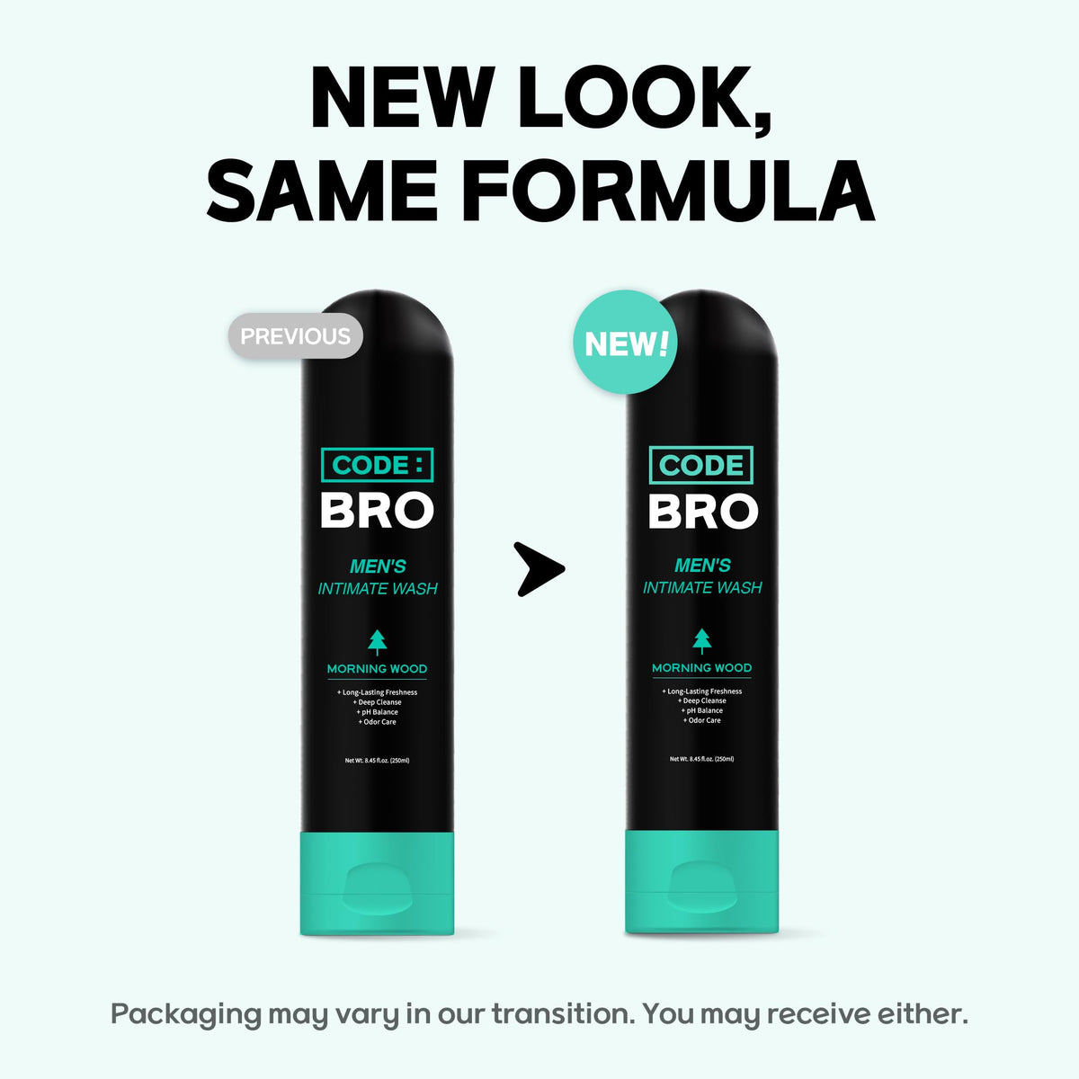 Code Bro Men's Intimate Wash Morning Wood - Shower Stuff for Men (250ml, 8.45 fl oz) Code Bro