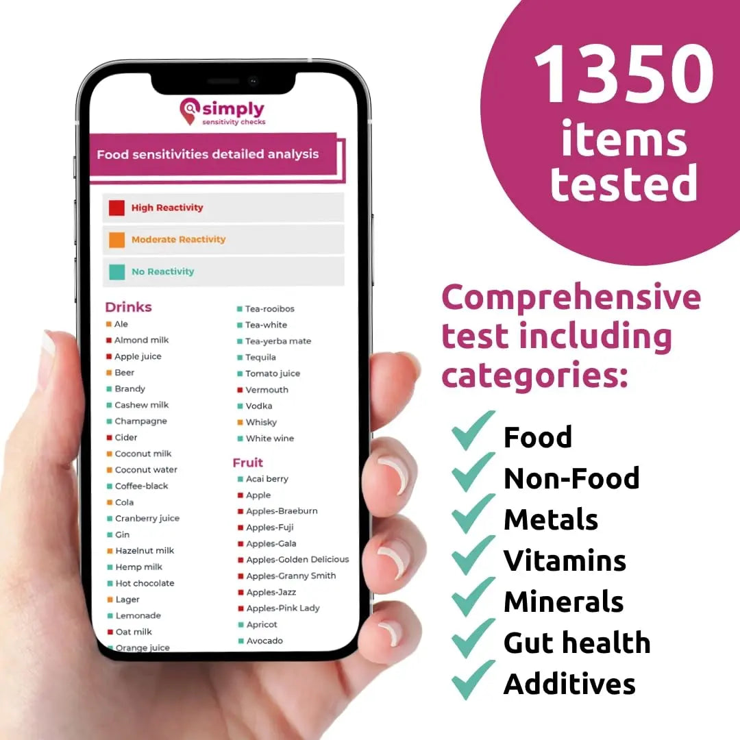 Simply Sensitivity Checks 1350+ Items Food Sensitivity Test Kit for Adults – Foods & Non-Foods, Including Lactose, Gluten, Vitamins, Minerals, Gut Health & More – at-Home Food Intolerance Test Kit Simply Sensitivity Checks buy australia supplements