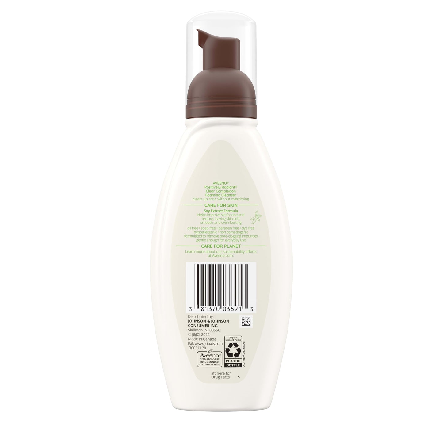 Aveeno Clear Complexion Foaming Oil-Free Facial Cleanser with Soy Extract & 0.5% Salicylic Acid, Acne Treatment Face Aveeno