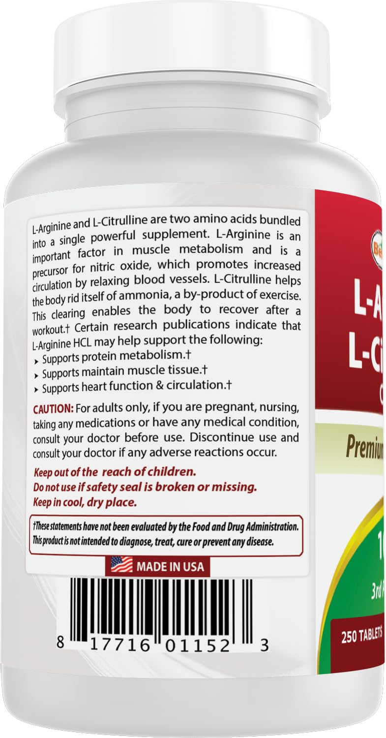 Best Naturals L-Arginine L-Citruline Complex Tablets, 250 Count Best Naturals buy australia supplements