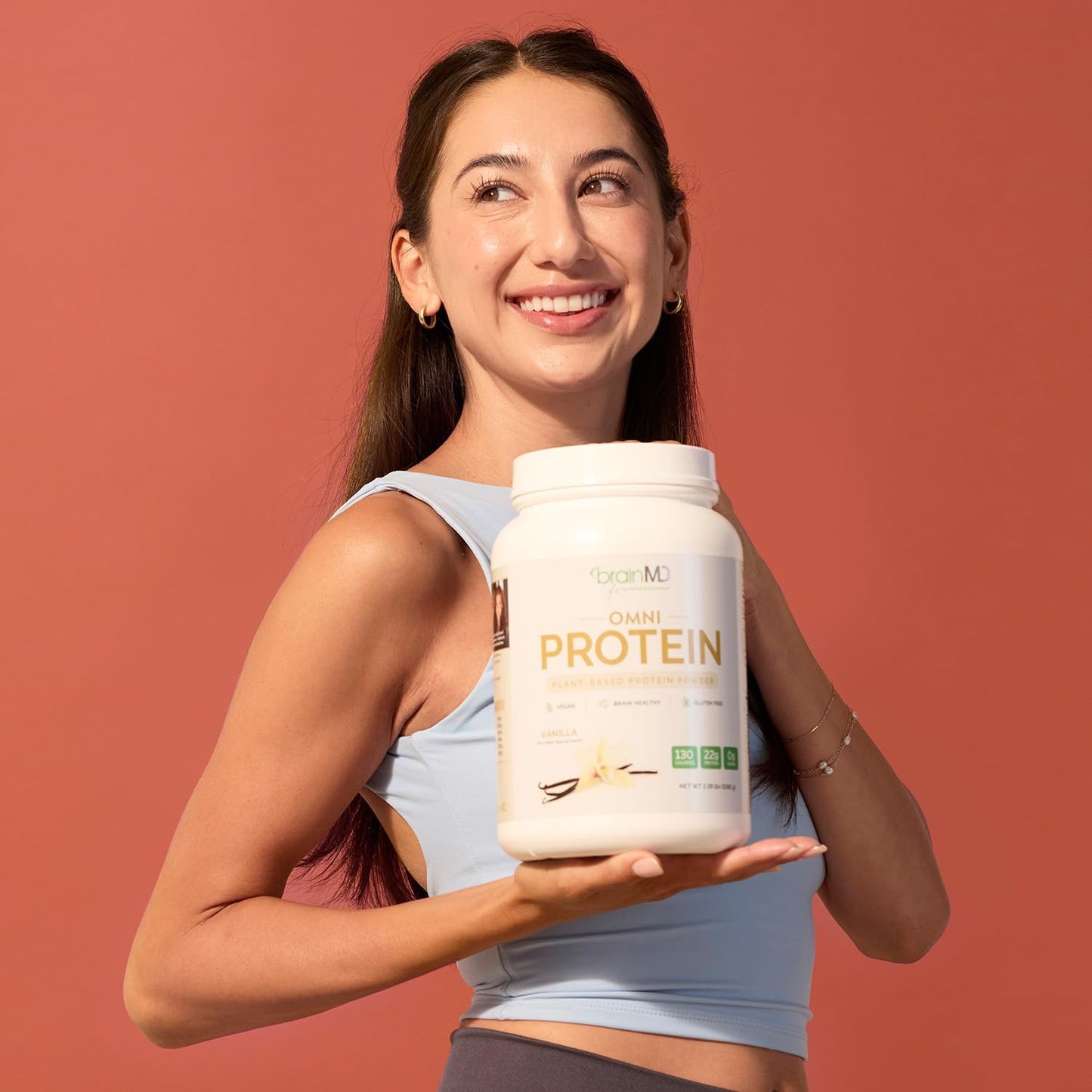 BRAINMD Dr Amen OMNI Protein Vanilla - 2.38 lbs - Plant-Based Protein Powder - Promotes Energy & Exercise Recovery - Vegan, Vegetarian, Sugar Free, Gluten Free - 30 Servings