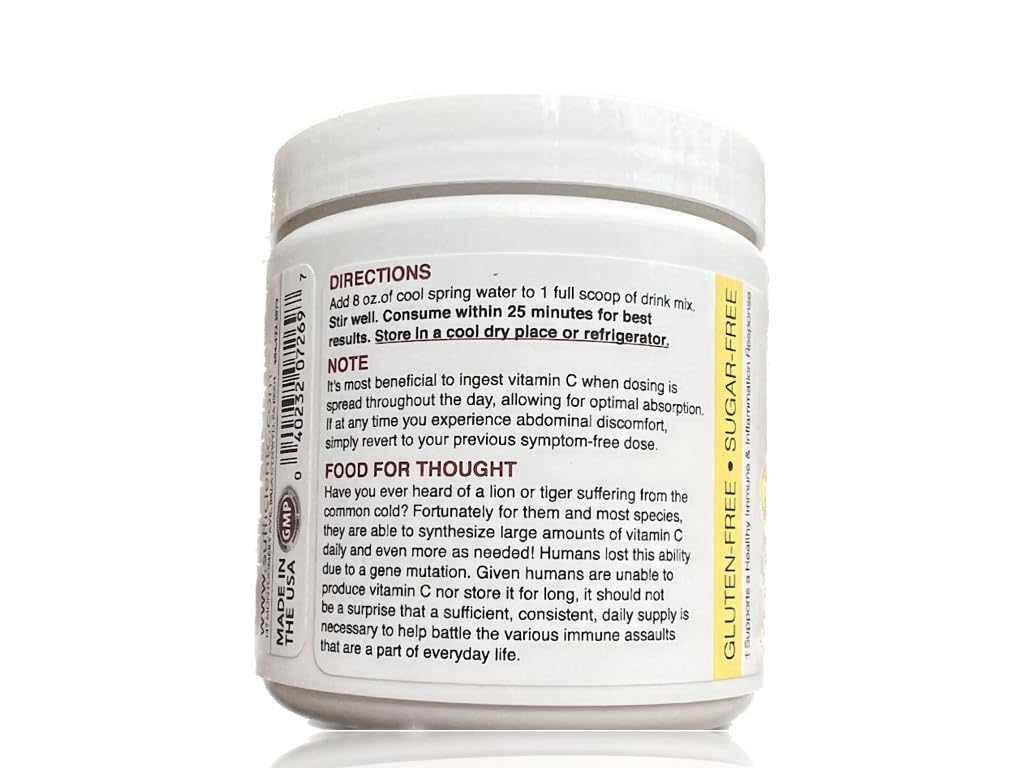 Sufficient-C High Dose Non-GMO Vitamin C Lemon Peach Immune-Ade Drink Mix, Convenient 125 Gram Size w/L-lysine, Bromelain & a Premium 96% Pure Green Tea Extract Sufficient-C buy australia supplements