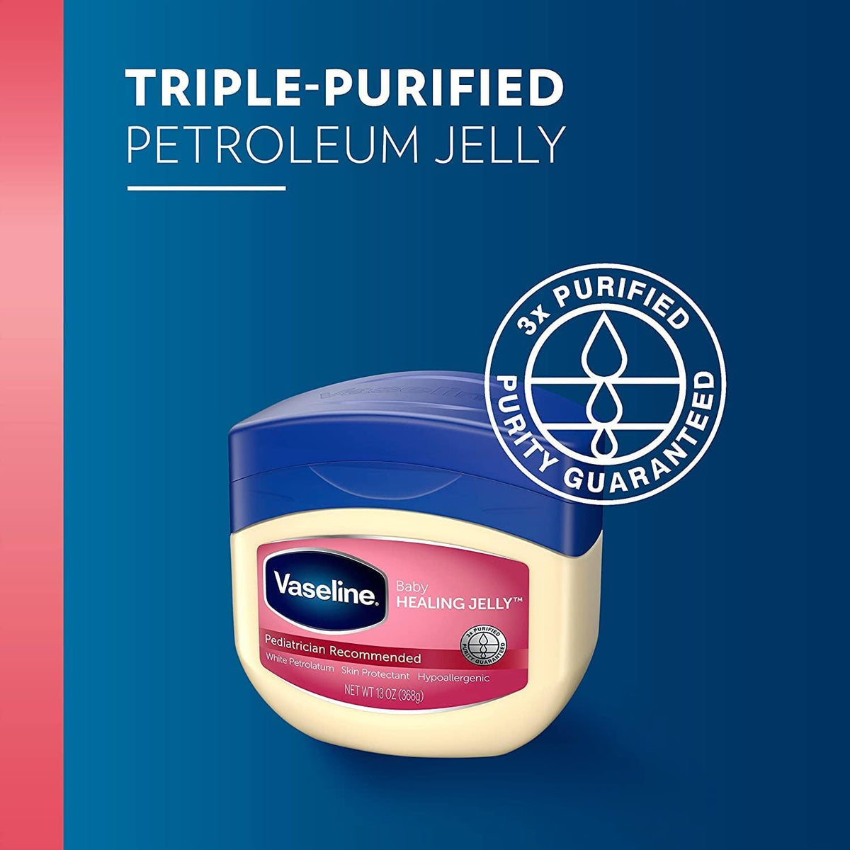 Vaseline Baby Petroleum Healing Jelly for Diaper Rash & Dry Skin 13oz 4ct Vaseline