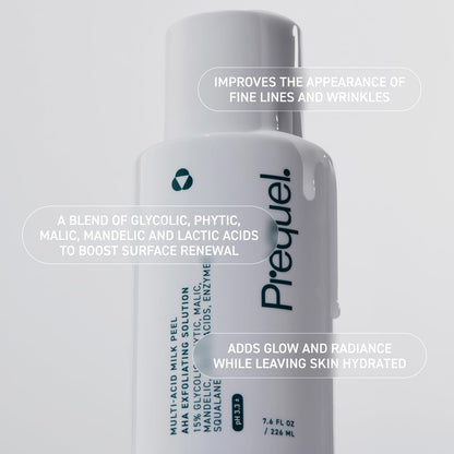 Prequel Skin Multi-Acid Milk Peel, Professional Exfoliating Solution. 15% Glycolic Acid Face Peel with Lactic Acid and Enzymes Prequel