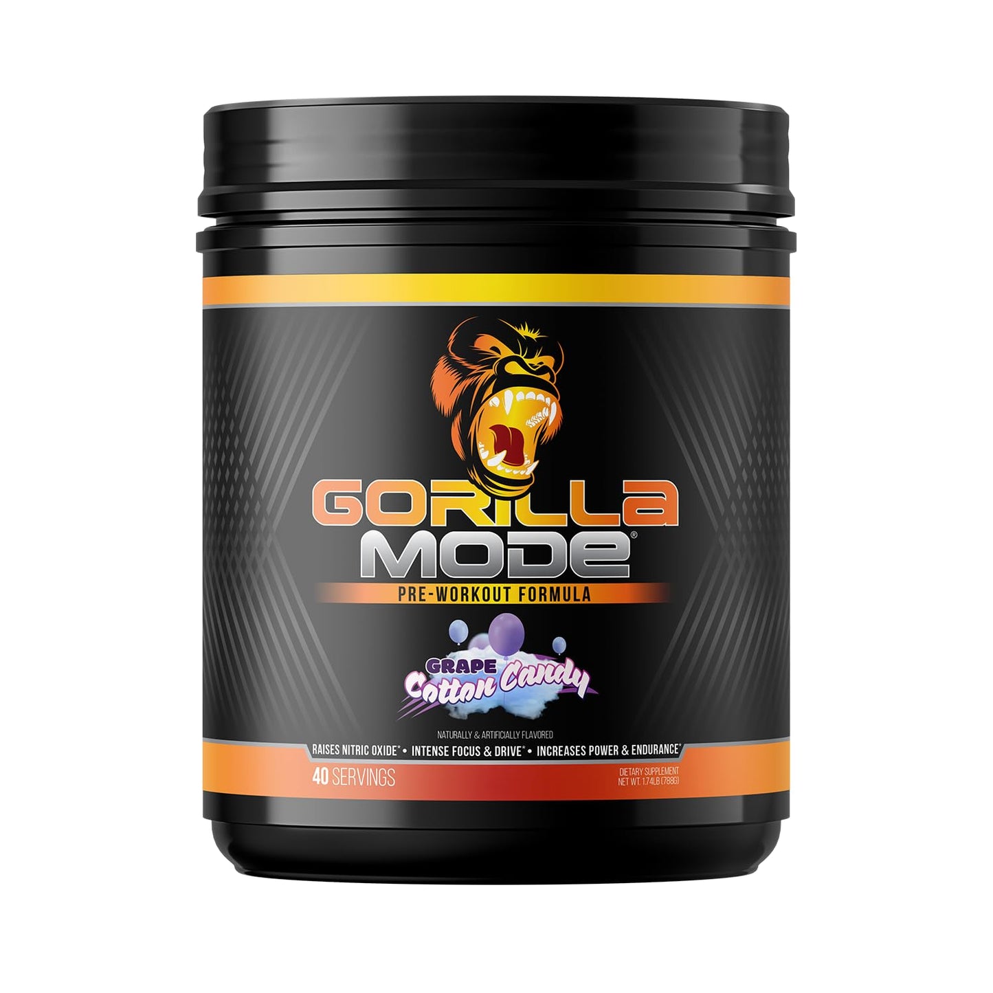 Gorilla Mode Pre Workout - Massive Pumps · Laser Focus · Energy · Power - L-Citrulline, Creatine, L-Tyrosine, Betaine, Hydroprime®, Alpha-GPC, 400mg Caffeine, Huperzine A - 792g (Rocket Frost)