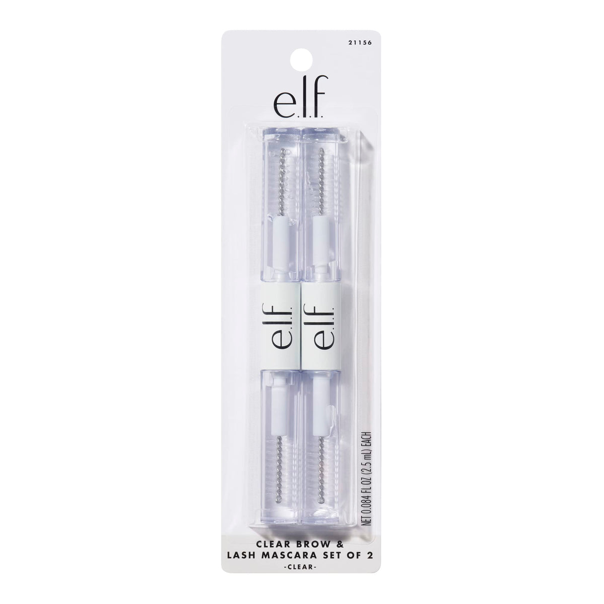 e.l.f. Clear Lash & Brow Mascara Gel, Dual-Sided Flexible Hold, Long-Lasting Clear Formula for Natural-Looking Brows & Defined Lashes e.l.f.