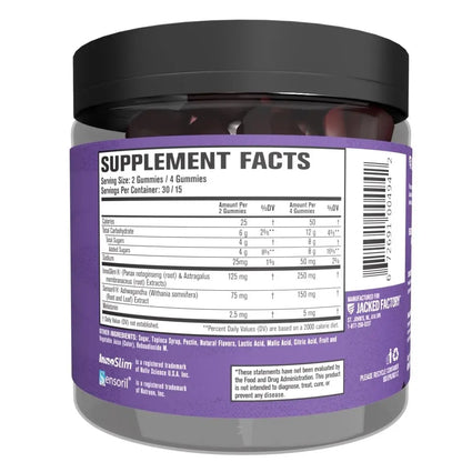 Jacked Factory Lean PM Weight Loss Gummies - Night Time Fat Burner & Appetite Suppressant Sleep Supplement with Melatonin & Ashwagandha Jacked Factory