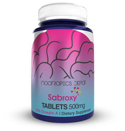 Nootropics Depot Sabroxy® Tablets | 100mg | 90 Count | Minimum 10% Oroxylin-A | Oroxylum indicum | May Help Promote Focus & Motivation | May Help Promote Cognitive Function