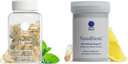 Ritual Prenatal Multivitamin and Probiotics for Women - Key Vitamins to Support Mom and Baby - Natalbiotic for Microbiome, Digestive, Vaginal Health - Folate, Choline - Vegan - 30 Servings