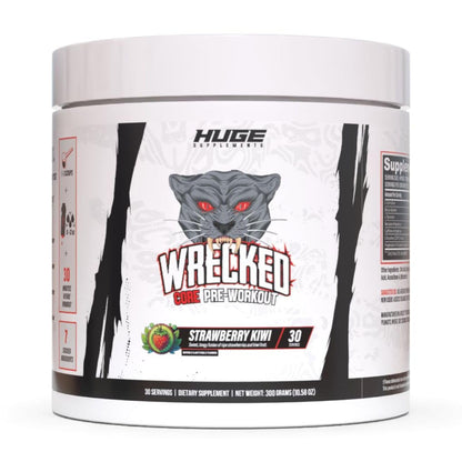 Wrecked Core - All-in-One Pre-Workout Supplement for Men & Women, Increase Energy, Focus & Pumps with L-Citrulline, Beta-Alanine, L-Tyrosine & More (30 Servings) - Blue Raspberry