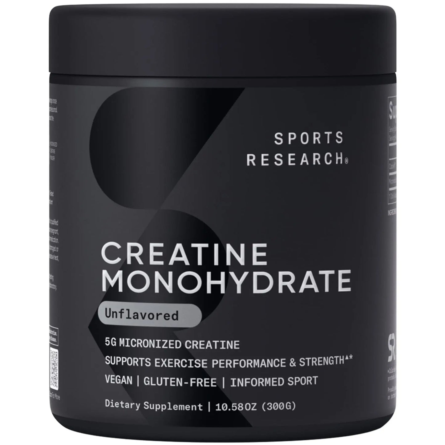 Sports Research Creatine Monohydrate - Gain Lean Muscle, Improve Performance and Strength and Support Workout Recovery - 5 g Micronized Creatine - 10.58 oz Sports Research